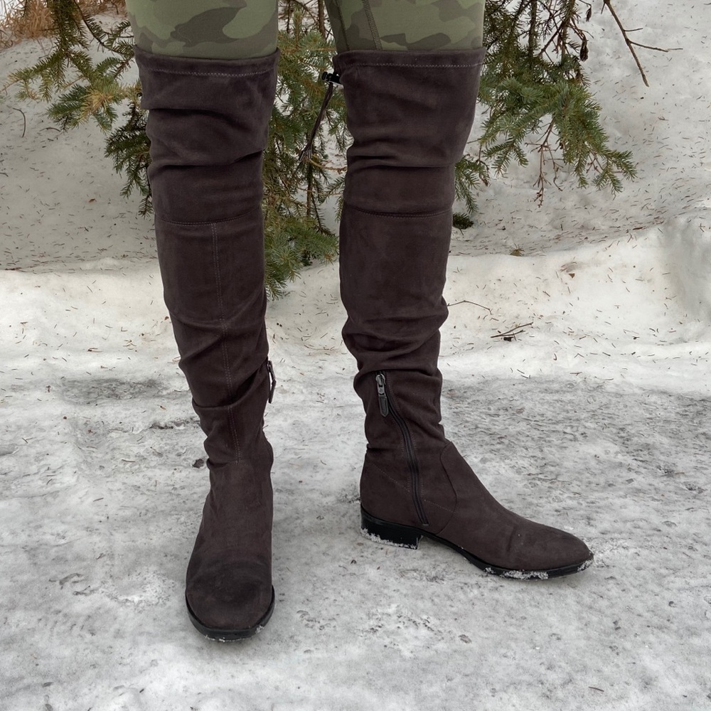 Sam Edelman Over the Knee Boots, Gray Suede